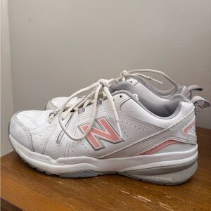 New Balance White and Pink Sneakers